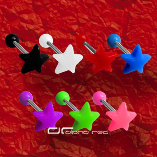 »»» 7er SET COLOUR SHAPE ZUNGENPIERCING STERN 8314