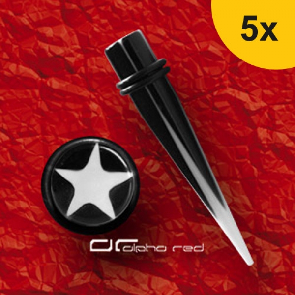 »»» 6er DEHNUNGSSET STERN EXPANDER DEHNUNGSSTAB PIERCING STERN weiß 3-10 mm  8340