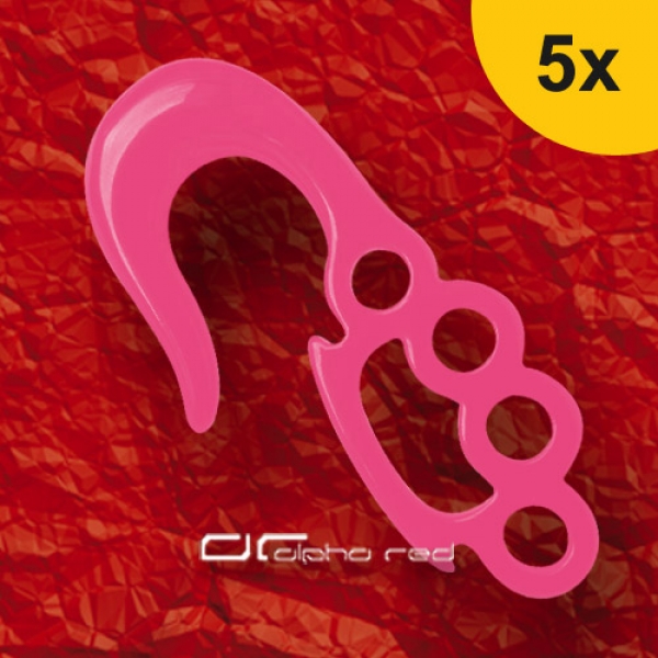 »»» 5er DEHNUNGSSET KNUCKLE-DUSTER ACRYL OHRHÄNGER PIERCING EXPANDER pink 3-8 mm 8479