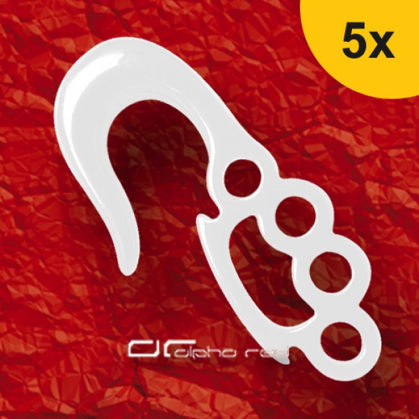 »»» 5er DEHNUNGSSET KNUCKLE-DUSTER ACRYL OHRHÄNGER PIERCING EXPANDER weiß 3-8 mm 8480