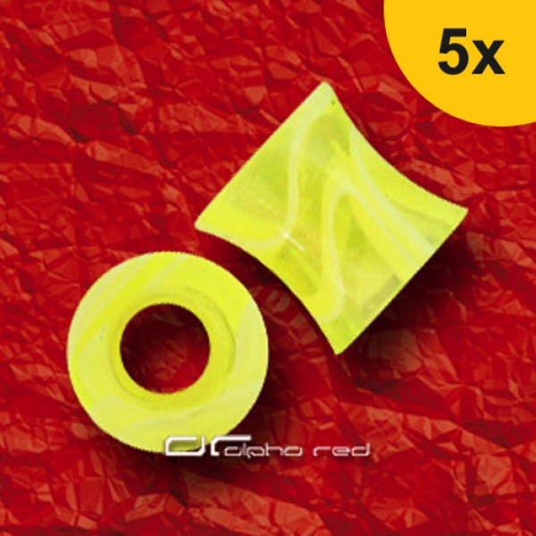 »»» 5er DEHNUNGSSET UV MARMOR ACRYL TUNNEL neongelb 3-8 mm 8499