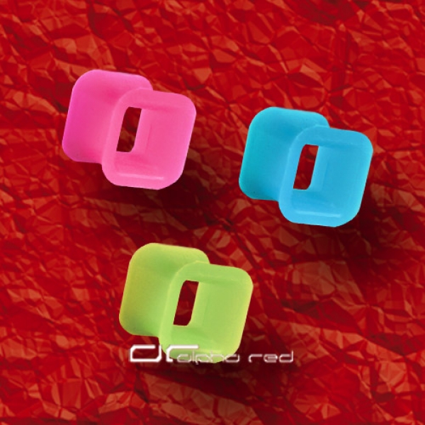 »»» 3er SET FLEXI SILIKON SQUARE TUNNEL OHRPIERCING 8526
