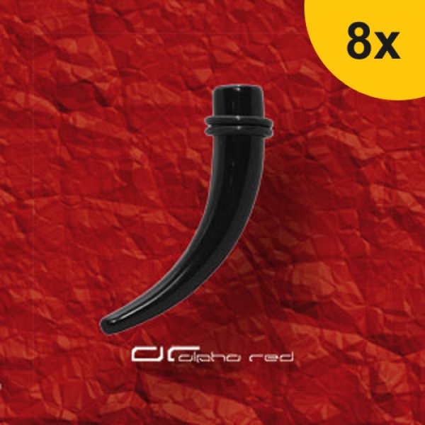 »»» 8er DEHNUNGSSET EXPANDER DEHNUNGSSTAB GEBOGEN TAPER schwarz 1,6-8 mm 8543