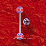 »»» ZUNGENPIERCING COB WEB rot-blau 1460