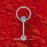 »»» ZUNGENPIERCING MIT RING DOORKNOCKER KRISTALL türkis 2260