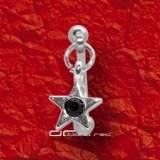 »»» AUGENBRAUEN PIERCING MIT STERN KRISTALL schwarz 3610