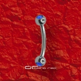 »»» AUGENBRAUENPIERCING mit KRISTALL blau 2389