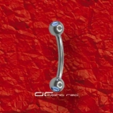 »»» AUGENBRAUENPIERCING mit KRISTALL hellblau 2390