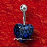 »»» LEOPARD HERZ BAUCHNABELPIERCING blau 2512