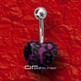 »»» LEOPARD HERZ BAUCHNABELPIERCING lila 2514