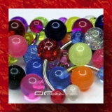 »»» 3er SET BUNTE UV BAUCHNABELPIERCING SHEERBALL 2658