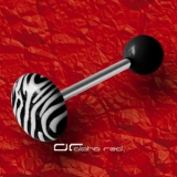 »»» ZEBRA SHAPE ZUNGENPIERCING RUND schwarz 2938