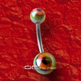»»» REPTILE EYE BAUCHNABELPIERCING METALLIC grün 2965
