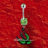 »»» BAUCHNABELPIERCING SCHWALBE KRISTALL grün 3089