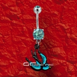 »»» BAUCHNABELPIERCING SCHWALBE KRISTALL blau 3090