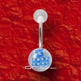 »»» WÜRFEL BAUCHNABEL PIERCING klar blau 4508