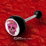 »»» ZUNGENPIERCING MEXICAN SKULL schwarz 3427