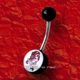 »»» BAUCHNABELPIERCING MEXICAN SKULL schwarz 3434