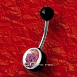 »»» BAUCHNABELPIERCING MEXICAN SKULL schwarz 3442