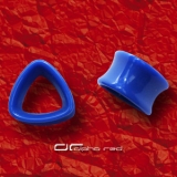 ACRYL DREIECK TUNNEL OHR PIERCING 12-25 mm blau 5005