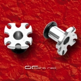 »»» STAHL FLESH TUNNEL OHR PIERCING Zahnrad eckig 5009