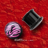 ZEBRA ACRYL PLUG OHR PIERCING pink 8-16 mm 5019