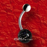 »»» GLITTER EYE BAUCHNABELPIERCING schwarz 3581