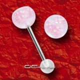 »»» ZUNGENPIERCING mit 3x WÜRFEL rosa 5075
