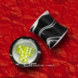 ACRYL MARMOR PLUG OHR PIERCING MIT WÜRFEL 3-19mm neongrün 5525