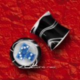 ACRYL MARMOR PLUG OHR PIERCING MIT WÜRFEL 4-19mm blau 5527