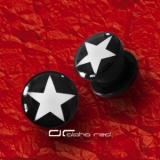 STERN ACRYL PLUG OHR PIERCING SCHWARZ 3-12mm weiß 5962