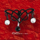 »»» BLACK REVERSE BAUCH PIERCING TRIBAL KRISTALL klar 4771