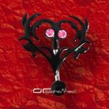 »»» BLACK REVERSE BAUCH PIERCING TRIBAL HERZ rosa 4776