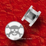 STAHL PLUG OHR PIERCING SKULL TOTENKOPF weiß 6-12mm 1017