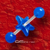 »»» UV DONUT PIERCING ZUNGENPIERCING STERN blau 629