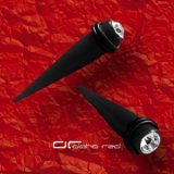 ACRYL EXPANDER TAPER mit KRISTALL 1,6-6 mm schwarz 4823