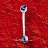 »»» FLEXI AUGENBRAUEN PIERCING KUGEL KRISTALL blau 225