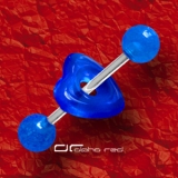 »»» UV DONUT PIERCING ZUNGENPIERCING HERZ blau 643