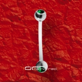 »»» FLEXI AUGENBRAUEN PIERCING KUGEL KRISTALL dunkelgrün 226