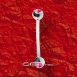 »»» FLEXI AUGENBRAUEN PIERCING KUGEL KRISTALL rosa 234