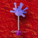 »»» UV FRENCH TICKLER ZUNGENPIERCING ATOM BALL lila 4848