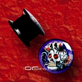 BLACK ACRYL PLUG SCHWARZ SKULL Smokin Aces 6-16 mm 1057