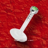 »»» FLEXI MONROE LABRET LIPPENPIERCING KRISTALL hellgrün 1559