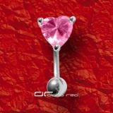 »»» AUGENBRAUENPIERCING HERZ KRISTALL rosa 2696