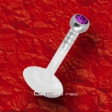 »»» FLEXI MONROE LABRET LIPPENPIERCING KRISTALL lila violett 1557