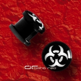 »»» ACRYL PLUG BIOHAZARD OHR PIERCING SCHWARZ 1717