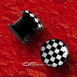 ACRYL PLUG OHR PIERCING SCHWARZ weiß 3-16 mm 1716