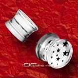 STERN ACRYL PLUG OHR PIERCING 5-12mm weiß 1090