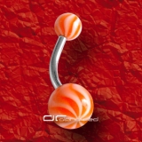 »»» UV BAUCHNABELPIERCING SWIRL orange 254