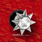 STAHL OHR SPIKE JEWELED PLUG KRISTALL klar 4-6 mm 2896